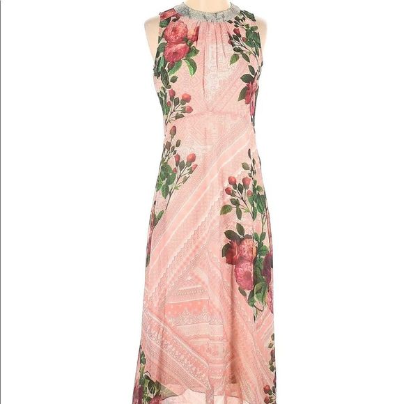 Anthropologie Dresses & Skirts - Pankaj & Nidhi Anthropologie Womens Pink Butterfly Garden Midi Dress Size 6